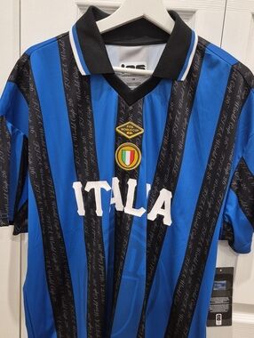 Italia Blue & Black Men's Football Jersey with FIFA Crest